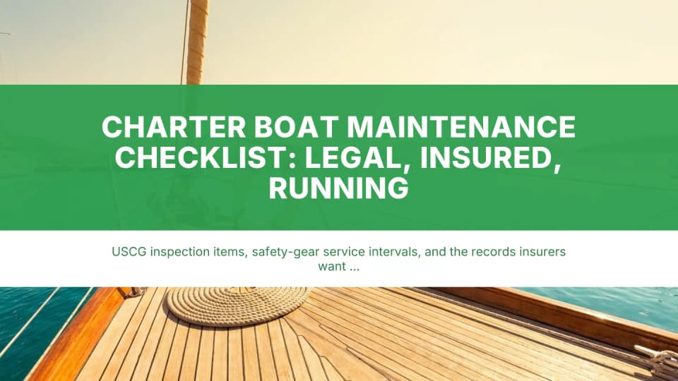 Charter Boat Maintenance Checklist: What Keeps You Legal, Insured, and Running